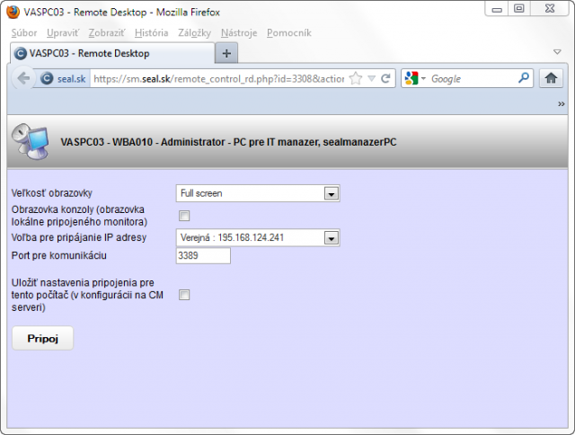 Vzdialený prístup pomocou RDP