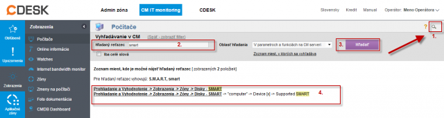 Vyhľadávanie podla názvu parametra