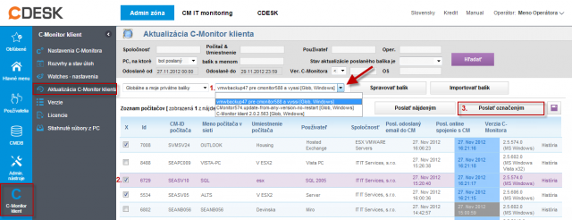 Rozposlanie modulu C-vmwBackup na vybrané zariadenia