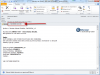 Email s prílohou zobrazujúci priebežný a finálny stav vzdialeného testu disku